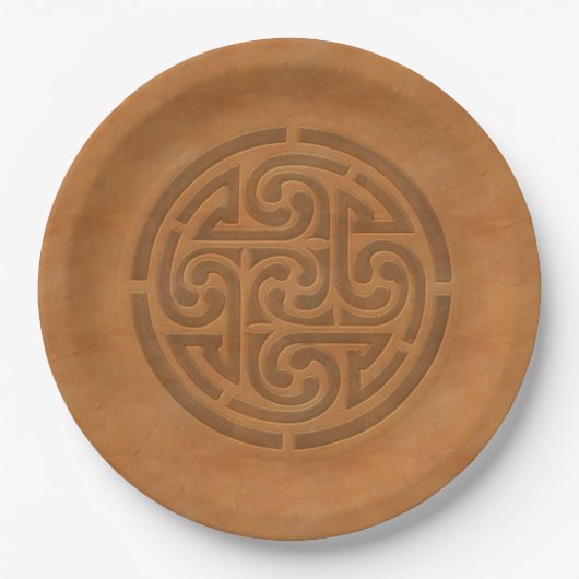 Assiettes En Carton Celtic Knot Faux Cuir St. Patricks Day (Devant)
