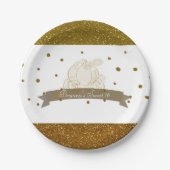 Assiettes En Carton Cendrillon Carriage Gold Parties scintillant Dots  (Devant)