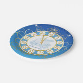 Assiettes En Carton Cendrillon Presque minuit Plaques de fête bleue (Angle)