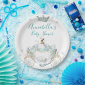 Assiettes En Carton Cendrillon turquoise et or Princesse Carriage (Fête)