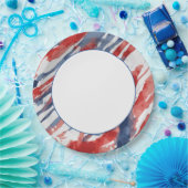 Assiettes En Carton Centre blanc avec Motif d'aquarelle Abstrait (Fête)