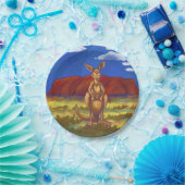 Assiettes En Carton Centre de partie de kangourou (Fête)