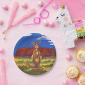 Assiettes En Carton Centre de partie de kangourou (Fête)