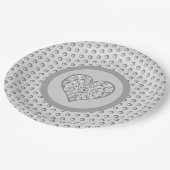 Assiettes En Carton Céramique gris dentelle (Angle)