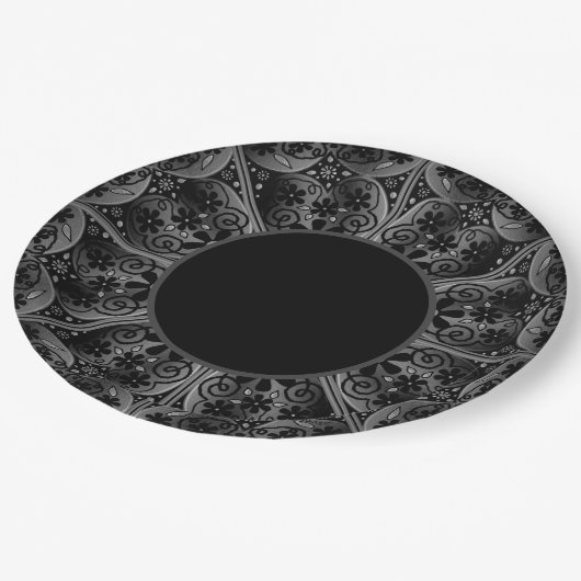 Assiettes En Carton Céramique noir (Angle)