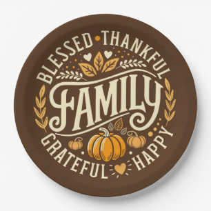 Assiettes En Carton Cercle de gratitude – Icônes d'automne