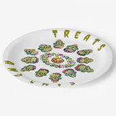 Assiettes En Carton Cercle d'Halloween des zombies (Angle)