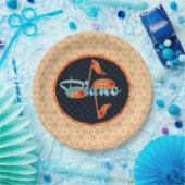 Assiettes En Carton Cercle Motif Piano Notes (Fête)