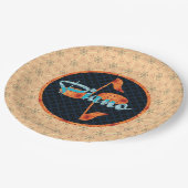 Assiettes En Carton Cercle Motif Piano Notes (Angle)