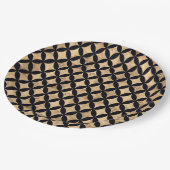 Assiettes En Carton Cercle rose en or diamant sur arrière - plan noir (Angle)