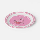 Assiettes En Carton Cercle Rose Et Cupcake (Angle)