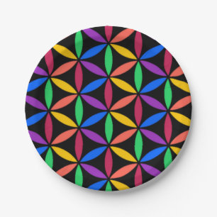 Assiettes En Carton Cercles arc-en-ciel