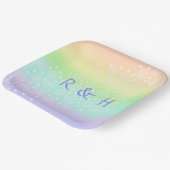 Assiettes En Carton Cercles arc-en-ciel Pastel (Angulaire)