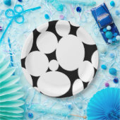 ASSIETTES EN CARTON CERCLES BLANCS (Fête)