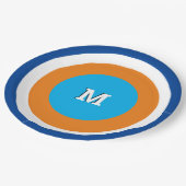 Assiettes En Carton Cercles Concentrés Lumineux Monogramme Géométrique (Angle)