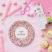 Assiettes En Carton Cercles d'aquarelle rose Abstrait (Fête)