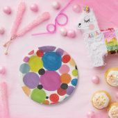 Assiettes En Carton Cercles d'art Abstraits Salutation (Fête)