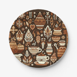 Assiettes En Carton Cercles de cacao : Plaques de papier rond Folk Art