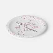 Assiettes En Carton Cercles de confettis roses (Angle)