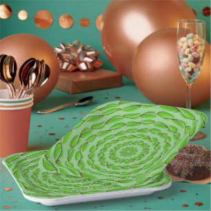 Assiettes En Carton Cercles de feuilles concentrées par Kenneth Yoncic