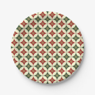 Assiettes En Carton Cercles de flocon de neige PLAQUES 4 PAPIERS