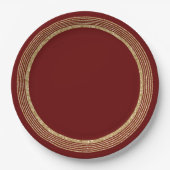 Assiettes En Carton Cercles de Parties scintillant rouge or (Devant)