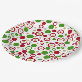 Assiettes En Carton Cercles d'or d'argent rouge géométrique (Angle)