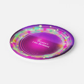 Assiettes En Carton Cercles lumineux & Étoiles Plaques de fête d'anniv (Angle)