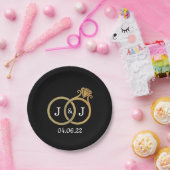 Assiettes En Carton Cercles Mariages Chic Faux Gold Foil (Fête)