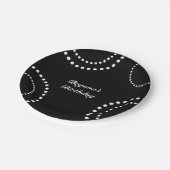 Assiettes En Carton Cercles pointillés noirs et blancs Fête moderne (Angle)