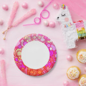 Assiettes En Carton Cercles rétro (Fête)