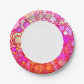 Assiettes En Carton Cercles rétro (Devant)