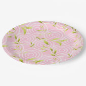 Assiettes En Carton Cercles roses (Angle)