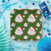 Assiettes En Carton Cercles Visages père Noël, Plaques Parties scintil (Fête)