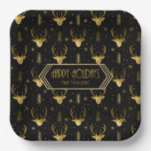 Assiettes En Carton Cerf Antlers Flèches Motif V2 Gold ID861 (Recto)