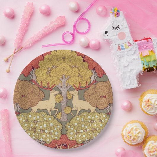 Assiettes En Carton Cerf & Arbre, Écureuil, Oiseau, Baies Rowan Art No (Fête)