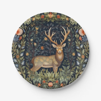 Assiettes En Carton Cerf Art nouveau dans le jardin