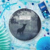 Assiettes En Carton Cerf avec Antlers dans une forêt ombragée - Mariag (Fête)