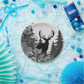 Assiettes En Carton Cerf avec grand rack hors forêt (Fête)