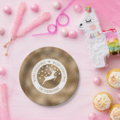 Assiettes En Carton Cerf Blanc - Faux Golden Foil Look (Pas Real Foil) (Fête)