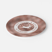 Assiettes En Carton Cerf Blanc - Faux Rose Gold Foil (Pas Real Foil) (Angle)