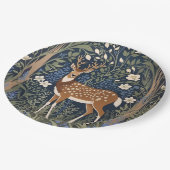 Assiettes En Carton Cerf Dans La Forêt Bluebell William Morris Inspiré (Angle)