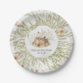 Assiettes En Carton Cerf de forêt | Baby shower animal (Devant)