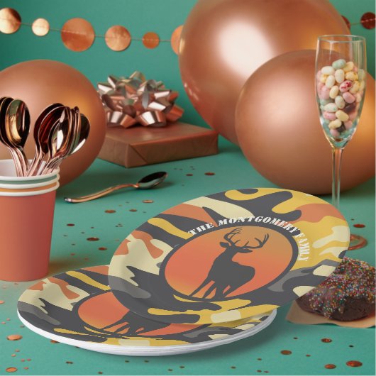 Assiettes En Carton Cerf de Virginie et Camo (Multi)