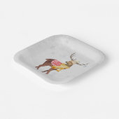 Assiettes En Carton Cerf D'Hiver Dans Les Flammes De Neige (Angulaire)