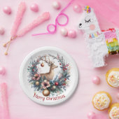 Assiettes En Carton Cerf festif dans une couronne de vacances 1 - (Fête)