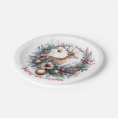 Assiettes En Carton Cerf festif dans une couronne de vacances 1 - (Angle)