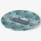 Assiettes En Carton Cerfs Antlers Flèches Motif de Noël ID Turquoise86 (Angle)