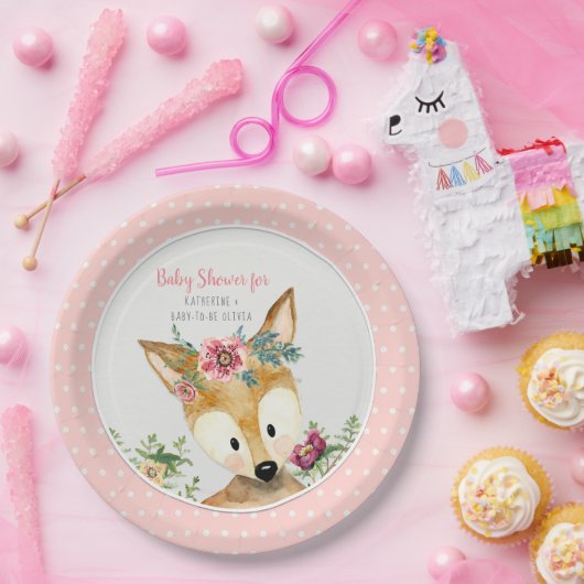 Assiettes En Carton Cerfs communs de Boho d'animaux de région boisée (Fête)