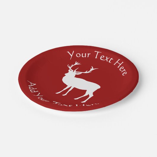 Assiettes En Carton Cerfs communs de Noël (Angle)